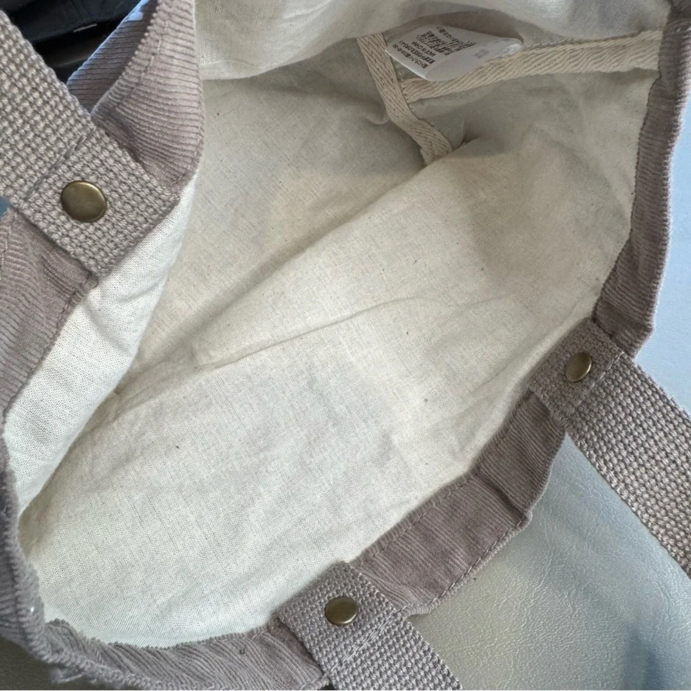 Niko And … Corduroy Mini Tote Bag Taupe Tan Gray N26